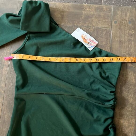 NWT PRETTYGARDEN Navy One Shoulder Long Formal Sleeveless Ruched Cocktail Dress - Picture 8 of 13